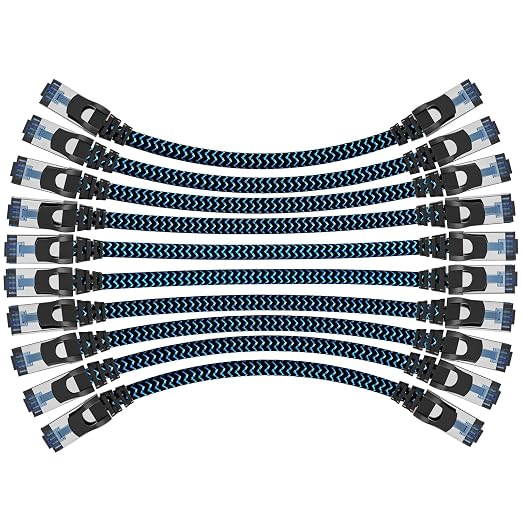 Cat8 Ethernet Cable 12 ft 10 Pack, High Speed 40Gbps 2000MHz, Compatible by CABNEER