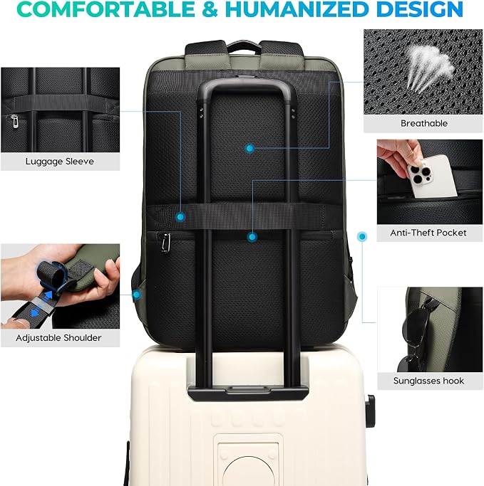 BANGE Men's Laptop Backpack for 17.3Inch Notebook, Airline Approved Travel - Image 4