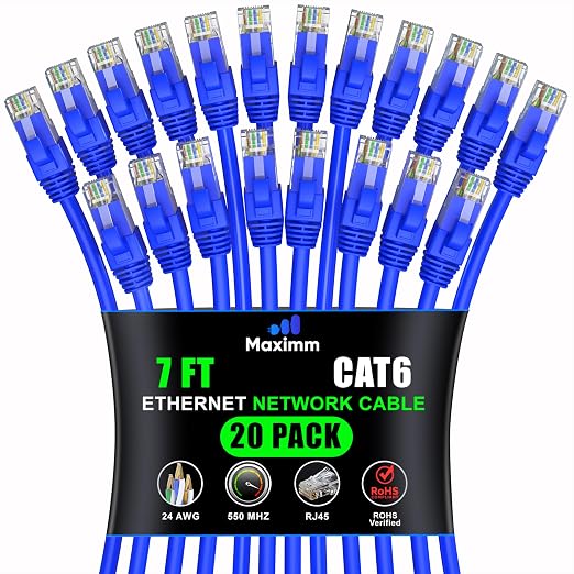 Maximm Cat 6 Ethernet Cable 7 ft by MaximmCable