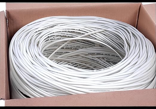 FiveStarCable 18-2 Gauge Low Voltage Stranded Cable Wire - 1000 ft, 18 AWG, PVC Jacket - for Security Systems, Alarm, Audio, Control, Intercom, and Speaker Applications (White, 18-2)