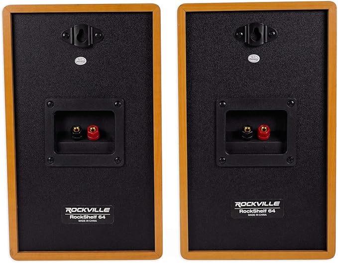 Rockville Pair ROCKSHELF 64C V2 Classic Wood 400W 6.5" Bookshelf Speakers/4 Ohm, Kevlar Woofers, Silk Dome Tweeter, MDF Cabinet, for Home Theater and Stereo Audio