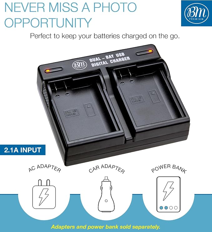 BM Premium 2-Pack EN-EL15B Batteries & Dual Bay Charger - Image 3