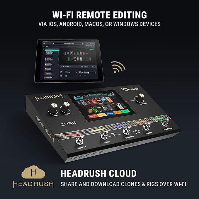 HeadRush Core - Guitar and Vocal Multi Core Effects Amp Modeling Processor with Cloning, Looper, Antares Auto-Tune, Wi-Fi, Touchscreen, and Bluetooth