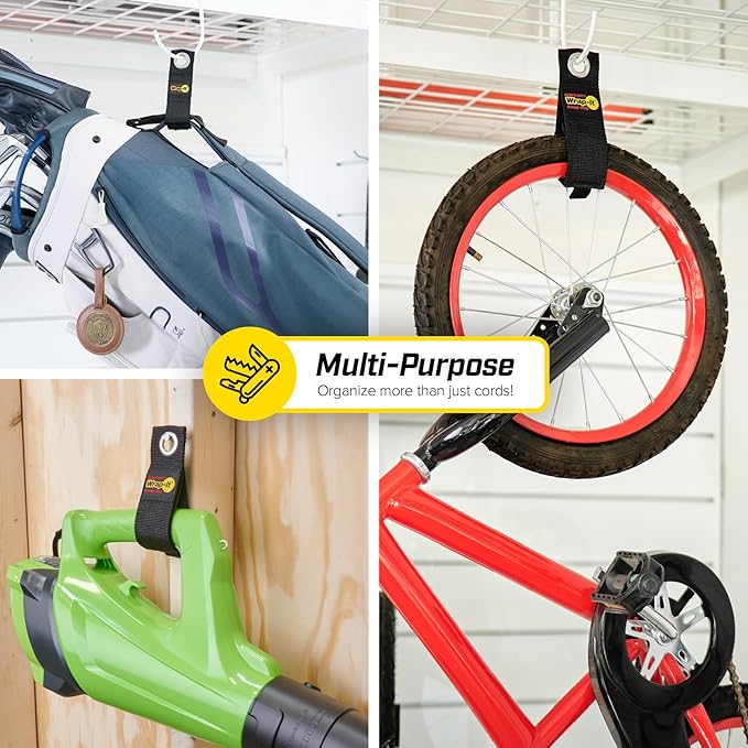 Heavy-Duty Wrap-It Storage Straps (Assorted 6 Pack) - Garage Storage Extension Cord Organizer, Cable Straps for RV Accessories