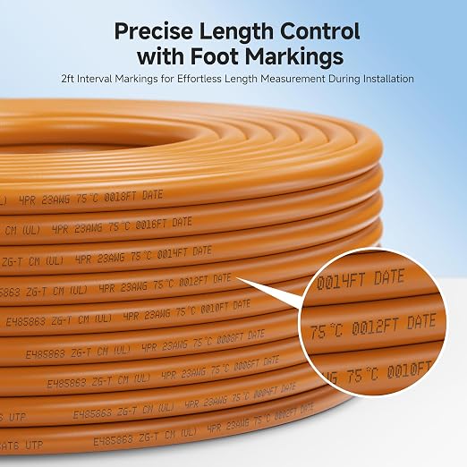 Cable Matters 10Gbps in-Wall Rated 23AWG Bare Copper Cat 6 Cable - 1000ft - Image 4
