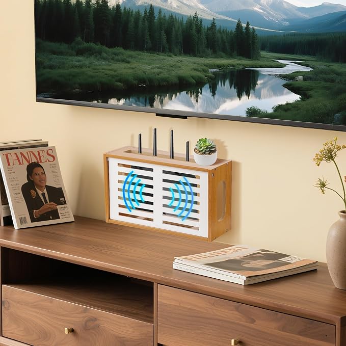 Router Shelf Wall Mount, WiFi Router Box Hider & Modem Storage Box - Image 8