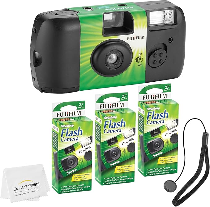 Fujifilm QuickSnap Flash 400 Disposable 35mm Camera + Hand Strap + Quality by FUJIFILM