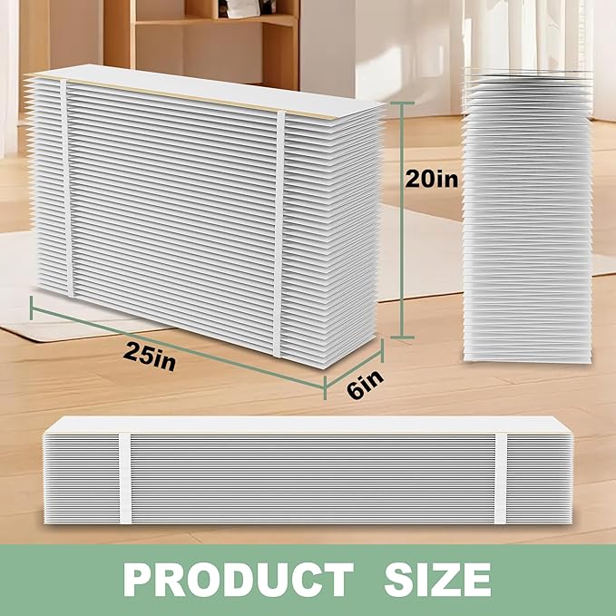 （3 Pack）201 Replacement Furnace Filter Compatible with A prilaire Space-Gard 2200,2250 Whole-House Air Purifier and X0445, 20x25x6 Air Filter Rplacement （incloud 2 Pleat Spacers）