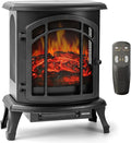 24" Electric Fireplace Heater Stove - Infrared Heater with Realistic LED 3D Flames and Remote Contro, Fire Place Electric, Fake Freestanding Fireplace for Indoor Use, Timer, 750 | 1500W