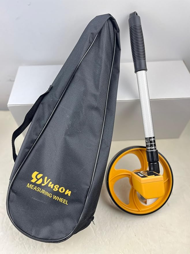 YS YUSON 6 Inch Measuring Wheel Complete Kit with 20 Marking Flags, 16.4ft Tape Measure & Canvas Bag - Foldable Precision Distance Roller, Up to 10,000 Ft, ±0.3% Accuracy, One Key to Reset