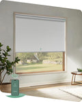 Yoolax Motorized Blinds App Control, Blackout Roller Shades for Windows, Cordless Automatic Shades Roller Window Blinds for Bedroom Living Room Office (Blackout Alpine White, 28" W x 72" H)