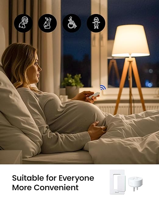 Zoiinet Remote Control Outlet Plug Switch, Buckle Design & Removable Wireless Light Switch, 300 ft, 15A/1500W, Programmable, for Household Appliances(3 Pack)