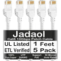 Jadaol Cat6 Ethernet Patch Cables 1ft 5-Pack, 10Gbps 24AWG Pure Copper RJ45 by Jadaol