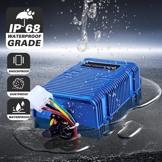 Shu-Ran Golf Cart Voltage Reducer Voltage Converter 36V or 48V to 12V, 30 Amp 350 Watts Regulator DC Power Reducer for EZGO Club Car Yamaha