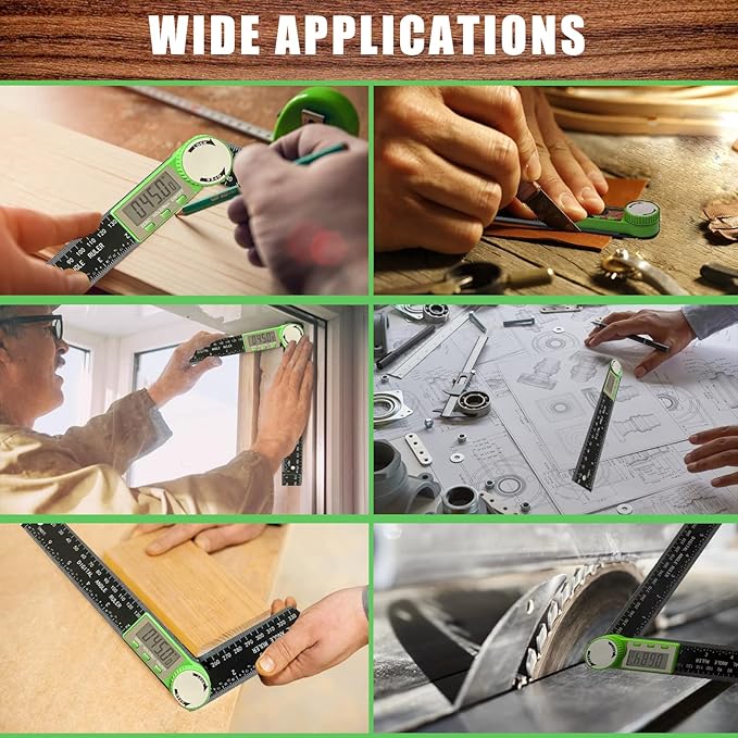 PDDYIER Digital Angle Finder Protractor, 2-in-1 Miter Saw, 7 Inch/200mm ABS Ruler, High Accuracy Measuring Tool for Woodworking, Metalworking, Carpenter, Construction