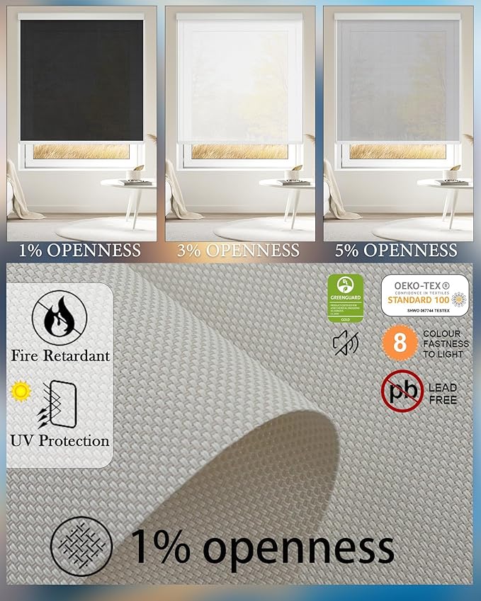 COOLWINDS Motorized Blinds with Remote Cordless Automatic Motorized Shades Custom Blinds for Windows Smart Curtains Compatible with Alexa Google Home(Solar Beige,W24 x H72in)
