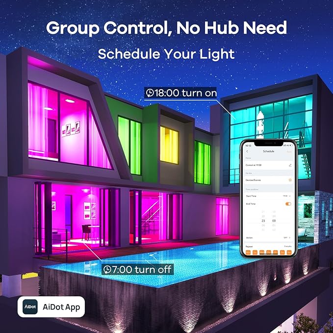 Linkind Smart Light Bulbs, Smart Bulb That Work with Alexa & Google Home, LED Light Color Changing, A19 E26 WiFi Light Bulb Dimmable, RGBTW Alexa Bulb No Hub Needed 800 Lumen, 2.4Ghz WiFi, 6 Pack