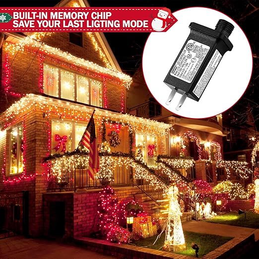 4.5V 1A LED Controller Model JT-EL/FC045V1000-C Class 2 Power Supply Replacement with 8 Lighting Modes and Memory for Christmas Light, LED String Light