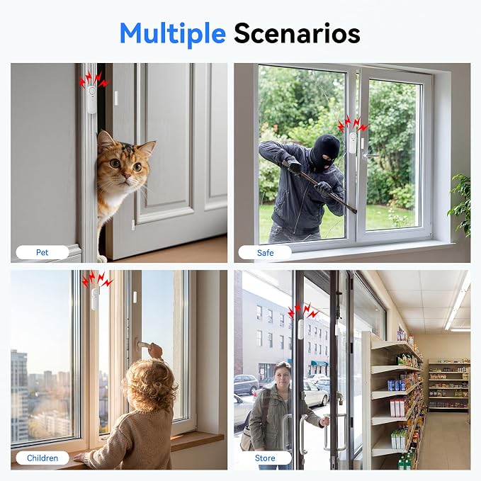 TECKNET Door Alarms When Opened, 2.4G WiFi Smart Door Sensor Alarm & Chime - Image 7