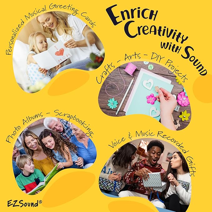 MultiPlay Re-recordable Sound Chip for Custom Greeting Cards | Sound Module Plays Multiple Recordings | Add the Power of Sound to Recordable Cards, Scrapbooks, Photo Albums, Personalized Gifts, Crafts