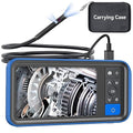 Dual Lens Endoscope Camera with Light, Teslong 4.5" HD Snake Borescope Inspection Camera, 0.2inch Automotive Scope Camera with Flexible Cable, Industrial Fiber Optic for Engine Mechanic(5FT)