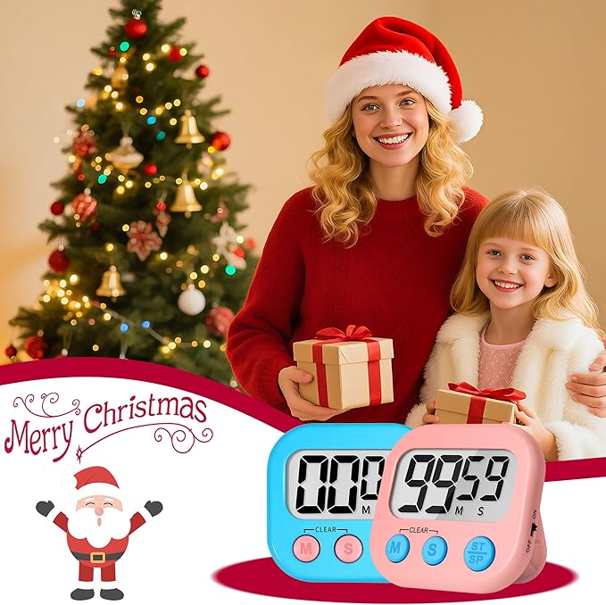 ZILLEEN Classroom Timer for Kids Teachers 2 Pack Digital Timers, Blue & Pink