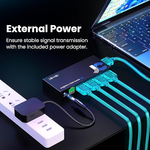 HDMI Switch 4 in 1 Out 4K@60Hz, 4 Ports HDMI Switcher Splitter Selector with Remote, Support HDCP 2.2 HDR 10+ Dolby Vision/Atmos 18Gbps CEC for Apple TV Game PC PS4 5 Pro Xbox Roku