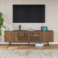 WODNITURE 71inch TV Stand with Storage & 2 Drawers, Mid-Century Modern TV Stand for Tvs Up to 88", Wood Entertainment Center with Charging Station for Living Room, Bedroom