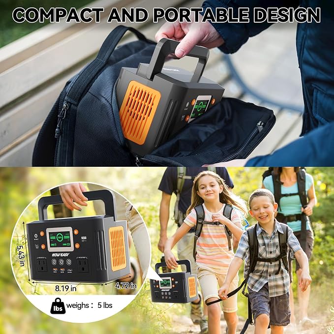 HOWEASY Portable Power Station, 260W Solar Generator - Image 4