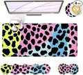 BFUKVOU Large Keyboard Mouse Pad Set, Extended Mouse Pad+Keyboard Wrist Rest Support, Memory Foam Ergonomic Easy Typing, 4Pcs (31.5×11.8 in) Desk Pad Set for Office Home,Leopard Print