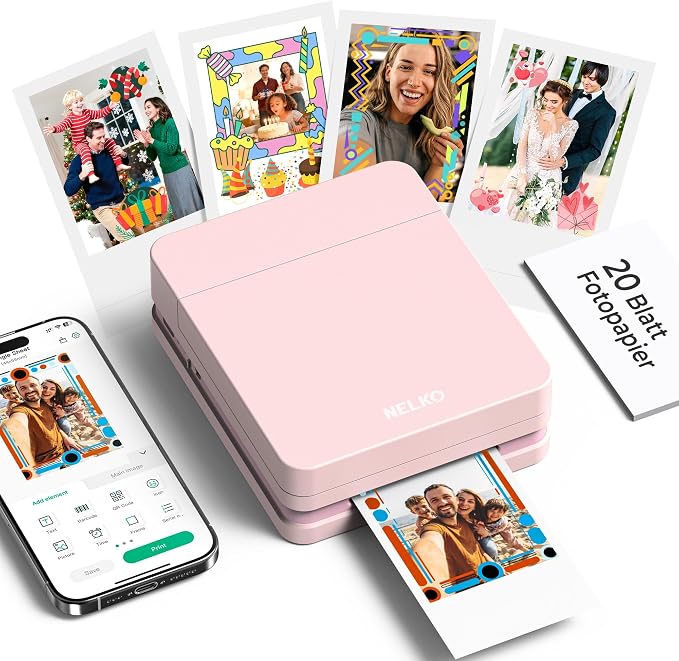 Nelko Photo Printer, 2x3 Portable Wireless Smartphone Printer, PP01 Mini Color by NELKO