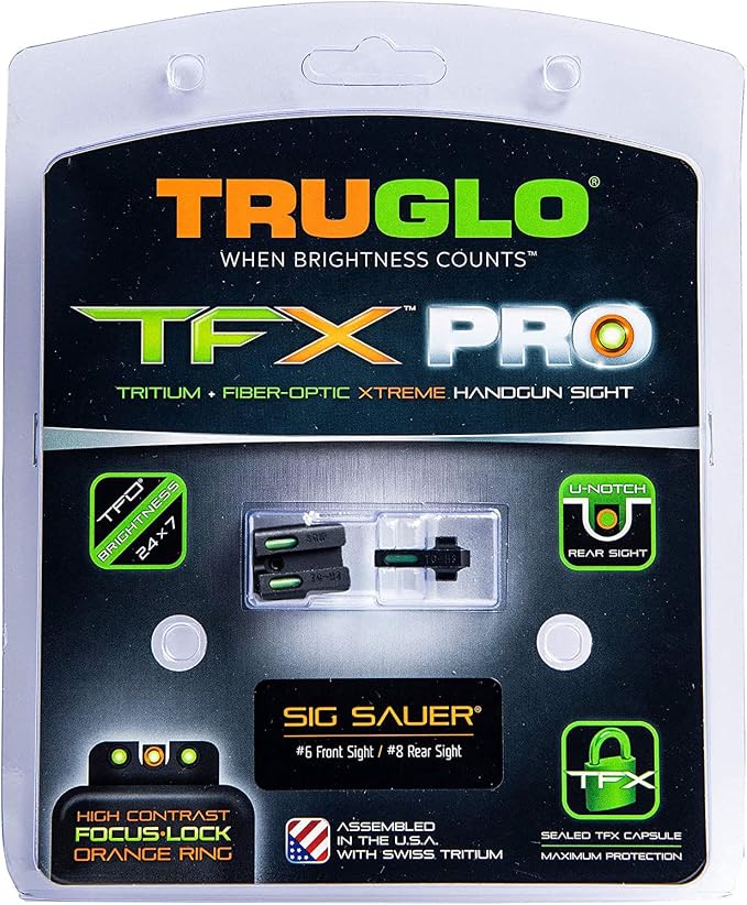 Truglo TFX PRO Handgun Sight, Glowing Shock Proof Tritium and Fiber Optic Night - Image 8