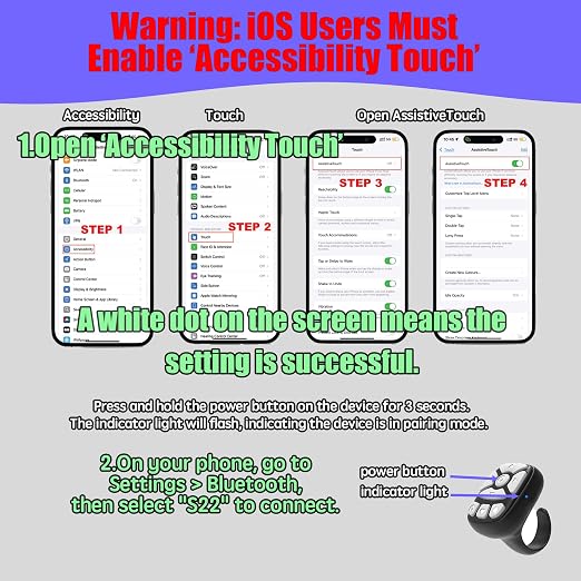 Novzix TikTok Scrolling Ring – 8-Button Finger Tip Wireless Remote, - Image 2