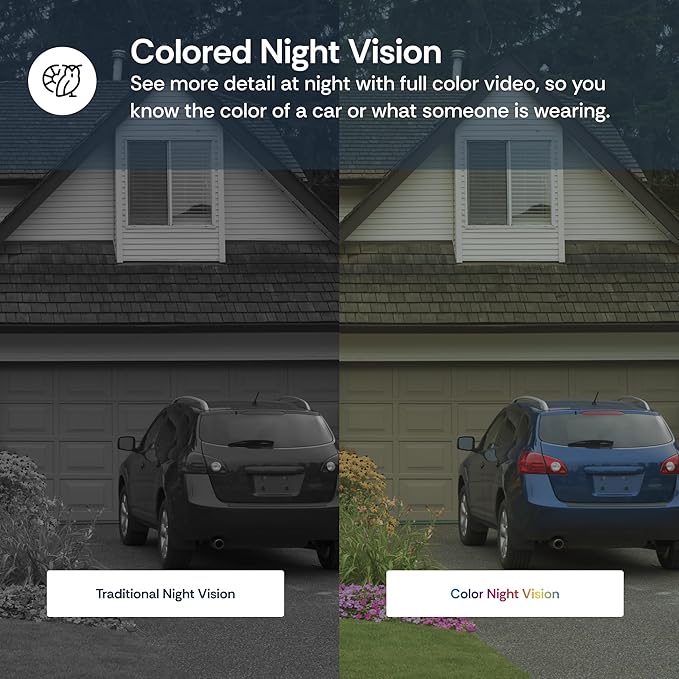 Luna 2K AI Wired Cameras for Home Security Outdoor/Indoor, 2.4GHz Wi-Fi, Smart Motion Alerts, Color Night Vision, Spotlight/Siren, Magnetic Mount, Cloud & CVR Storage, 2-Way Audio (2-Pack, Black)