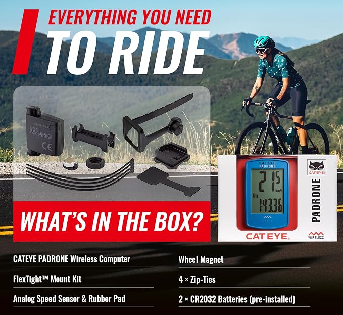 CATEYE Padrone Wireless Bike Computer – Oversized Display Cyclocomputer - Image 9