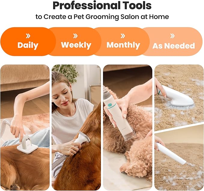 Neakasa P1 Pro Pet Grooming Kit & Vacuum Suction 99% Pet Hair, Professional Clippers with 5 Proven Grooming Tools for Dog and Cat