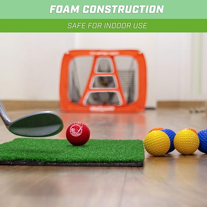GoSports Foam Golf Practice Balls Realistic Feel and Limited Flight Use Indoors or Outdoors