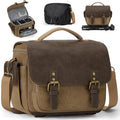 RAINSMORE Camera Bag, Vintage Canvas Camera Sling Bag Small Waterproof DSLR SLR by RAINSMORE