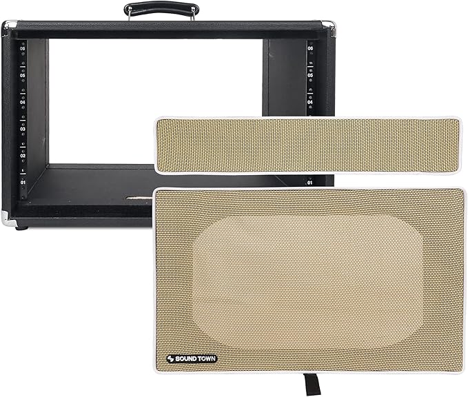 Sound Town Vintage 6U Amp Rack Case, 12.5" Depth with Rubber Feet, Dust Cover, Kickstand, Black (STVRC-6BK)