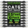 GEARit Cat 6 Ethernet Patch Cable 0.5 ft Black by GEARit