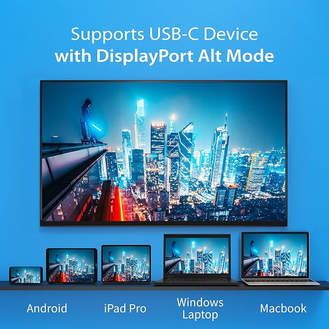 j5create ScreenCast USB-C to HDMI Wireless Display Transmitter and Receiver, Supports 1080p, Suitable for iPhone15, MacBook, iPad Pro, Chromebook, USB-C Laptops, and Android (JVAW62)