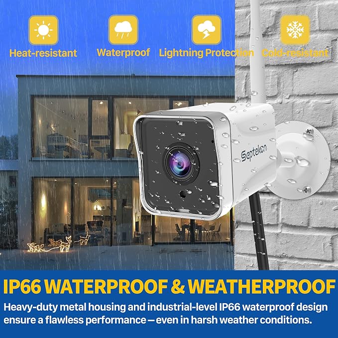 Septekon 4 Pack Outdoor Security Camera 2K，WiFi Cameras - Image 5