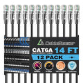 CableGeeker Patch Cables Cat6a 14ft Slim, Cat6 Ethernet Patch Cable 10G Support by CableGeeker