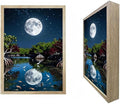 URVIP LED Glowing Photo Frame, 3D Starry-Sky Moon Animal Wall Art, 9x12 Inches Dimmable Light Up Light Painting for Bedroom, Unique Aesthetic Decor, Great Birthday Gift for Women Men