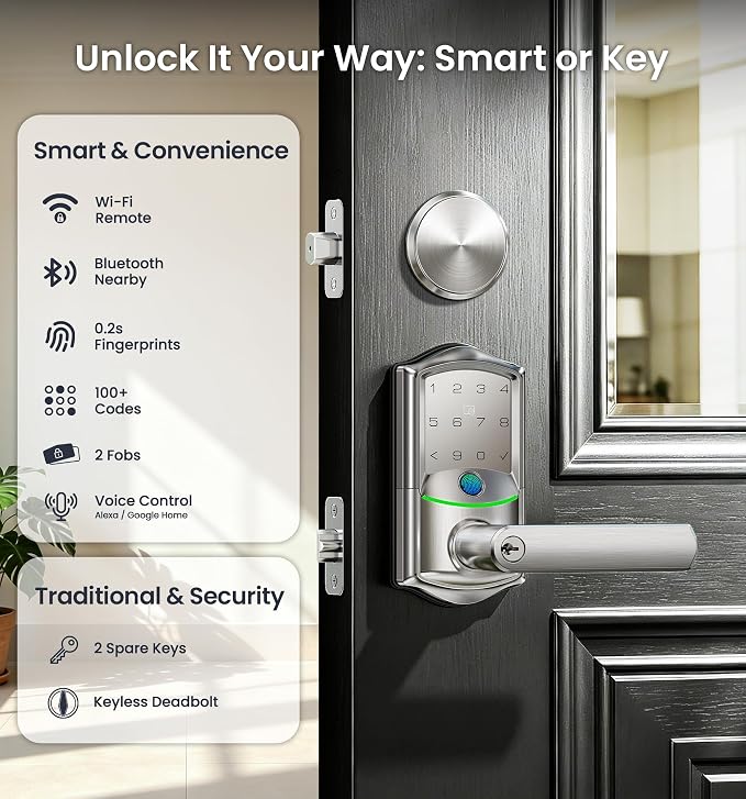 Veise VE029-E Wi-Fi Smart Lever Lock - Image 2
