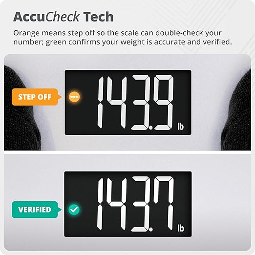 Greater Goods AccuCheck Digital Scale for Body Weight - Accurate Digital Bathroom Scale with High-Precision Sensors, Large Easy-to-Read Backlit Display, 400 lb Capacity, Auto Step-On (Gray)