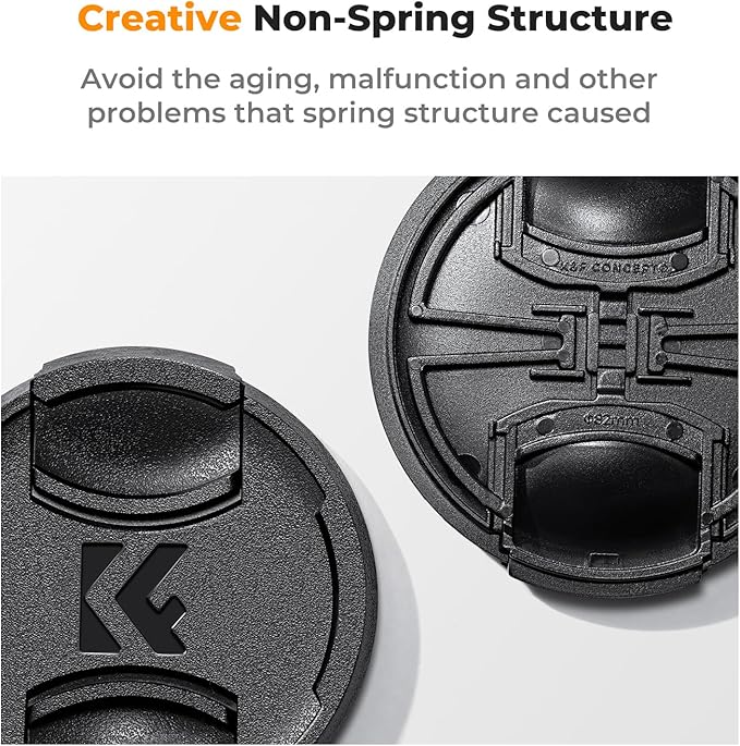 K&F Concept 67mm Lens Cap, 9-in-1 Center Pinch Lens Cover + Anti-Loss Keeper - Image 3