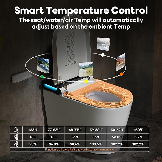 Casta Diva Smart Toilet with Bidet Built in, Auto Open Close, Foot Sensor, 1000 MaP Auto Flushing, ADA Comfort Height, Artistic Lighting, Smart Heated Seat, Foam Dispenser, Tank Built in (CD-U010Pro)
