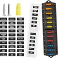 RED WOLF 12 Way Fuse Block Blade Box Holder Standard Circuit Fuses Holder Fit Car Trailer Truck SUV Boat Marine Auto RV Power Distribution Panel Damp-Proof Cover DC 10-32V