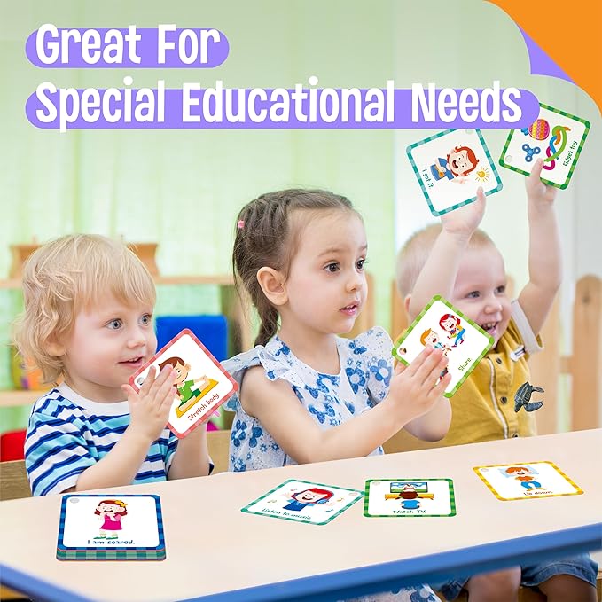 Special Needs Communication Cards, 40 Double-Sided Cards 80 Basic Special Needs for Children and Adults with Autism, Speech Delay Visual Aid Non Verbal Speech Therapy for Toddlers, Kids, Seniors